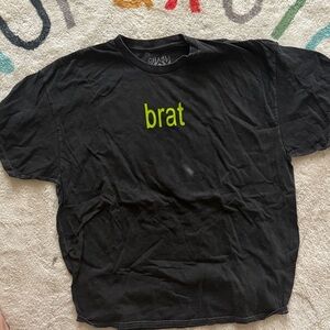 Black T-Shirt with Green 'Brat' Print Charli XCX  , XL size